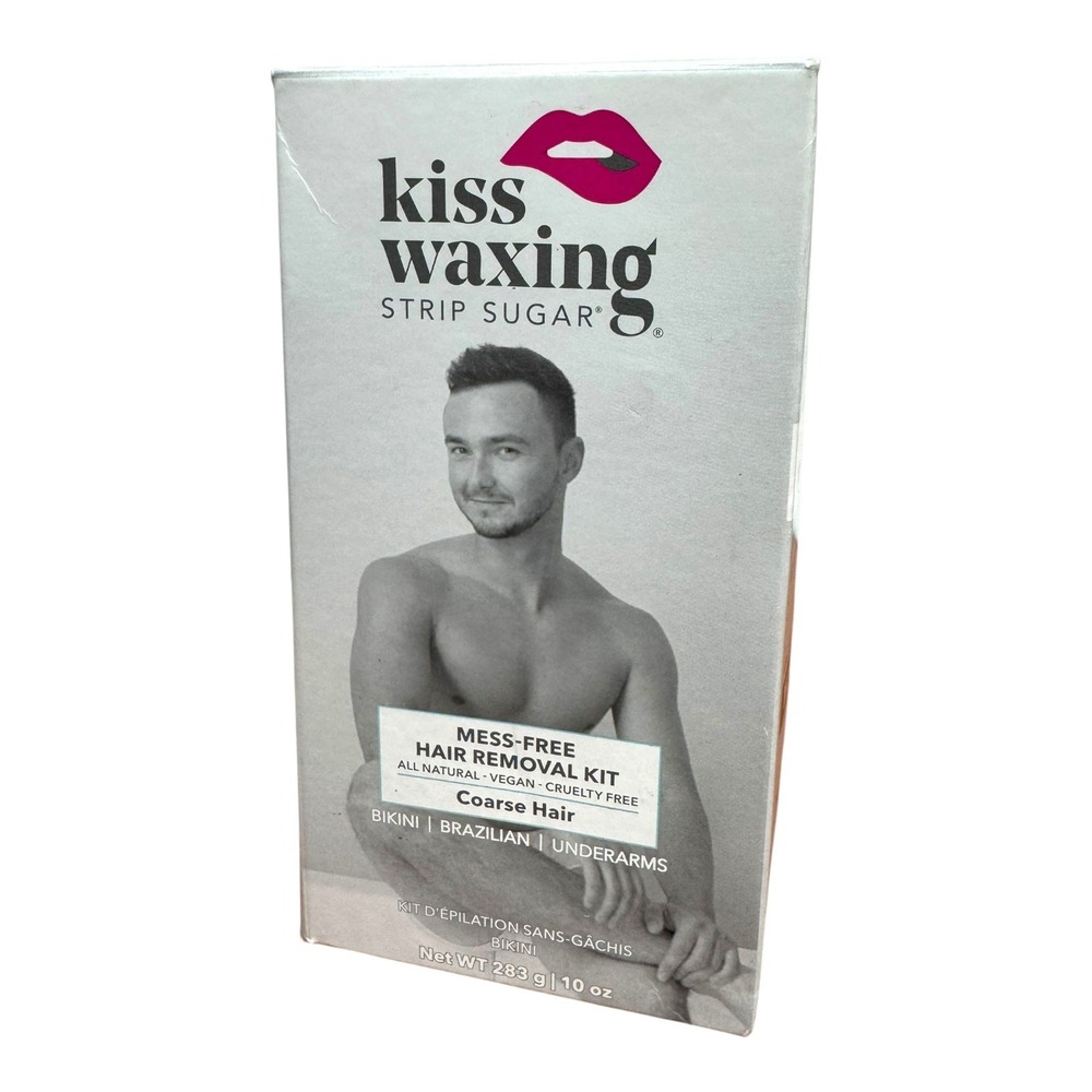 Kiss Waxing Strip‎ Sugar Mess-Free Hair Removal Kit Coarse Hair All Natural 10oz
